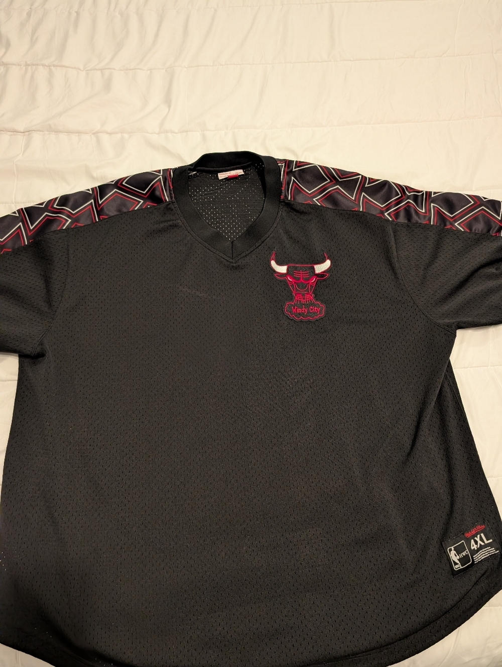 Chicago Bulls Mitchell & Ness Black Mesh Short-Sleeve Jersey Shirt Sz 4XL
